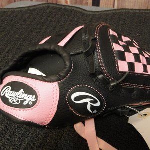 Rawlings Cute Pink/Black Little girls 9" RHT tball,baseball glove